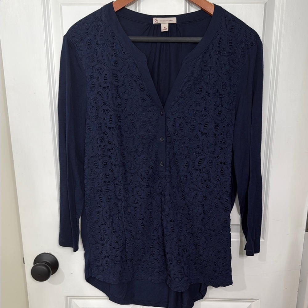 Navy Blue 3/4 Sleeve Shirt